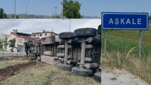 Aşkale rampa inişte fren patlayınca...