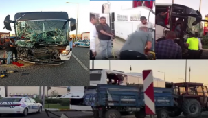 Horasan'da trafik kazası; 10 yaralı...