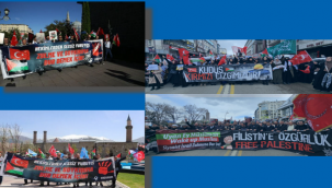 İsrail'i protesto yürüyüşlerine devam