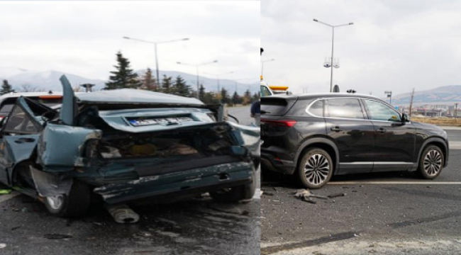 Erzurum Havalimanı yolunda zincirleme trafik kazası