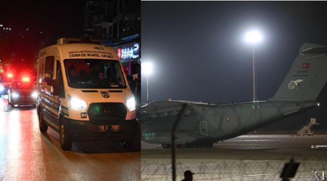 Şehitlerimizin naaşları Türkiye'ye getirildi