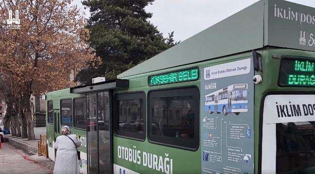 Erzurum'da "İklim Dostu Otobüs Durağı"