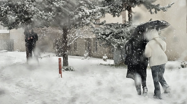 Erzurum'da kar tatili