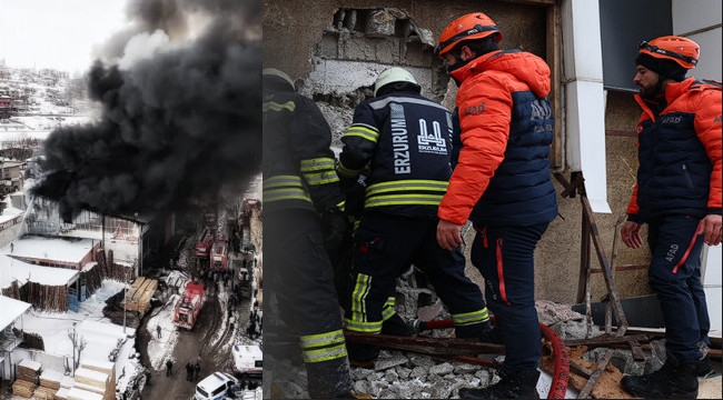 Erzurum'da Keresteciler Sitesi'nde Yangın ve Patlama: 2 ölü, 6 yaralı