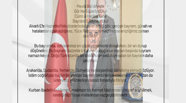 Vali Baruş'tan Kurban Bayramı mesajı