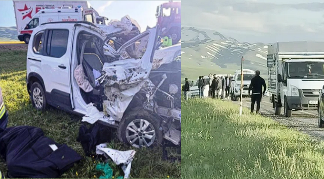 Hınıs'ta trafik kazası;3 ölü, 4 yaralı
