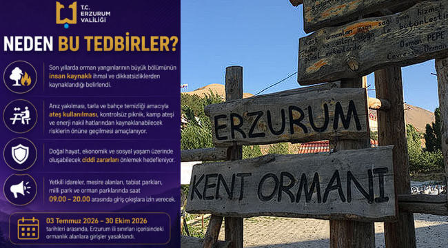 Erzurum'da Ormanlara Giriş Yasağı