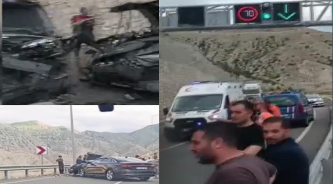 Pirinkayalar Tünel çıkışında trafik kazası