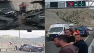 Pirinkayalar Tünel çıkışında trafik kazası