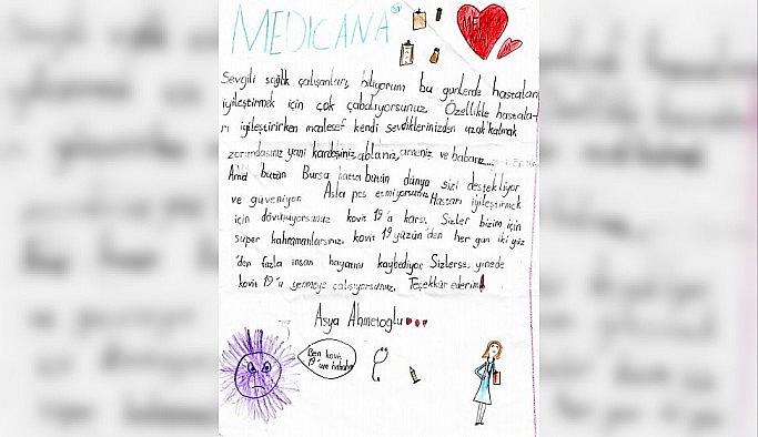 7 yaşındaki çocuktan sağlık çalışanlarına duygulandıran mektup