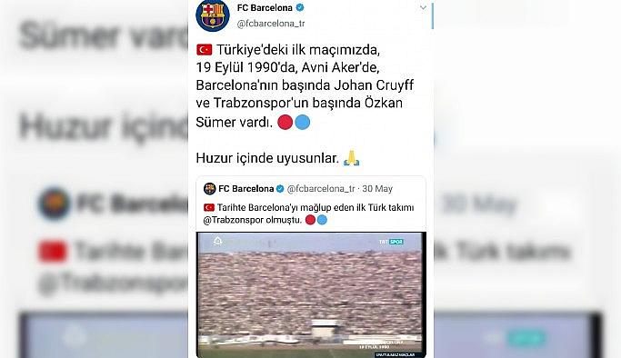 Barcelona, Özkan Sümer için başsağlığı mesajı yayımladı
