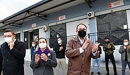 Çiğli Belediyesi şantiyesinde yeni yıl kutlaması