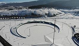 Cumhurbaşkanı Erdoğan'ın talimatıyla yaptırılan Sarıkamış Ay Yıldız Tören Alanı havadan görüntülendi