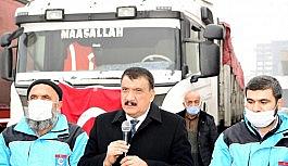 Gürkan, yardım tırlarının uğurlama törenine katıldı