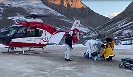 Kalp krizi geçiren kadının imdadına helikopter yetişti