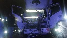 Kamyon önünde giden tıra çarptı: 1 ölü 1 yaralı