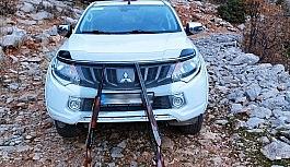 Kısıtlamada usulsüz keçi avı yapmak isteyen 2 kişi yakalandı