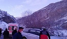 Kontrolden çıkan kamyonet şarampolde askıda kaldı