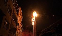 Patlamanın ardından alev topuna döndü