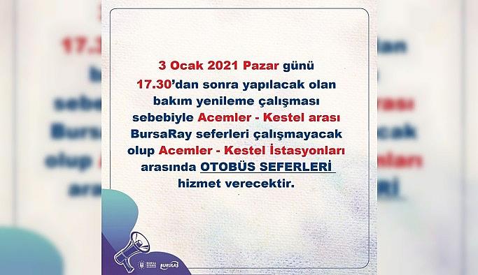 Pazar günü Bursaray kullanacaklar dikkat