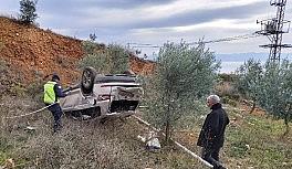 Şarampole uçtular, burunları bile kanamadı