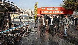 Sincan'da yangın: 9 iş yeri hasar gördü