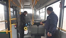 Toplu taşıma araçları dezenfekte edildi